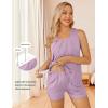 image:imageEkouaer Women Maternity Nursing Pajama Set Breastfeeding Sleepwear Double Layer Sleeveless Top amp Shorts Pregnancy PJSLight Purple