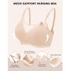 image:imageEkouaer Women Mesh Support Nursing Bra Seamless Ultra Soft Maternity Bras Pregnancy Sleep Bralette with Extra ExtendersBeige