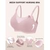 image:imageEkouaer Women Mesh Support Nursing Bra Seamless Ultra Soft Maternity Bras Pregnancy Sleep Bralette with Extra ExtendersDirty Pink