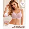 image:imageEkouaer Women Mesh Support Nursing Bra Seamless Ultra Soft Maternity Bras Pregnancy Sleep Bralette with Extra ExtendersDirty Pink