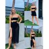 image:imageEkouaer Women Sarong Swimsuit Coverups Chiffon Long Bikini Wraps Sheer Beach Bathing Suit Cover Up4swiss Dot  Black