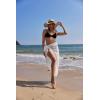 image:imageEkouaer Women Sarong Swimsuit Coverups Chiffon Long Bikini Wraps Sheer Beach Bathing Suit Cover Up5swiss Dot  White