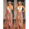 image:imageEkouaer Women Sarong Swimsuit Coverups Chiffon Long Bikini Wraps Sheer Beach Bathing Suit Cover UpA Leopard Pink Flower