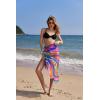 image:imageEkouaer Women Sarong Swimsuit Coverups Chiffon Long Bikini Wraps Sheer Beach Bathing Suit Cover UpBlack Pink Art Stripe