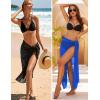 image:imageEkouaer Women Sarong Swimsuit Coverups Chiffon Long Bikini Wraps Sheer Beach Bathing Suit Cover UpBlackblue