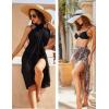 image:imageEkouaer Women Sarong Swimsuit Coverups Chiffon Long Bikini Wraps Sheer Beach Bathing Suit Cover UpBlackleopard