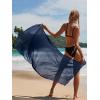 image:imageEkouaer Women Sarong Swimsuit Coverups Chiffon Long Bikini Wraps Sheer Beach Bathing Suit Cover UpBlacknavy Blue
