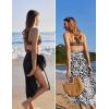 image:imageEkouaer Women Sarong Swimsuit Coverups Chiffon Long Bikini Wraps Sheer Beach Bathing Suit Cover UpBlackprint Dot