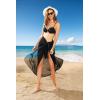 image:imageEkouaer Women Sarong Swimsuit Coverups Chiffon Long Bikini Wraps Sheer Beach Bathing Suit Cover UpBlackred