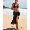 image:imageEkouaer Women Sarong Swimsuit Coverups Chiffon Long Bikini Wraps Sheer Beach Bathing Suit Cover UpBlackwhite