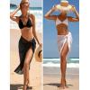 image:imageEkouaer Women Sarong Swimsuit Coverups Chiffon Long Bikini Wraps Sheer Beach Bathing Suit Cover UpBlackwhite