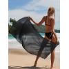 image:imageEkouaer Women Sarong Swimsuit Coverups Chiffon Long Bikini Wraps Sheer Beach Bathing Suit Cover UpBlackwhite