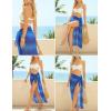 image:imageEkouaer Women Sarong Swimsuit Coverups Chiffon Long Bikini Wraps Sheer Beach Bathing Suit Cover UpBlue Gradient