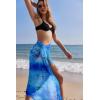 image:imageEkouaer Women Sarong Swimsuit Coverups Chiffon Long Bikini Wraps Sheer Beach Bathing Suit Cover UpBlue Tiedye