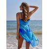 image:imageEkouaer Women Sarong Swimsuit Coverups Chiffon Long Bikini Wraps Sheer Beach Bathing Suit Cover UpBlue Tiedye