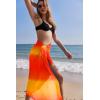 image:imageEkouaer Women Sarong Swimsuit Coverups Chiffon Long Bikini Wraps Sheer Beach Bathing Suit Cover UpGradientorange