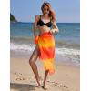 image:imageEkouaer Women Sarong Swimsuit Coverups Chiffon Long Bikini Wraps Sheer Beach Bathing Suit Cover UpGradientorange
