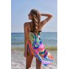 image:imageEkouaer Women Sarong Swimsuit Coverups Chiffon Long Bikini Wraps Sheer Beach Bathing Suit Cover UpPink Art Stripe