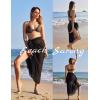 image:imageEkouaer Women Sarong Swimsuit Coverups Chiffon Long Bikini Wraps Sheer Beach Bathing Suit Cover UpRose Redblack