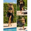 image:imageEkouaer Women Sarong Swimsuit Coverups Chiffon Long Bikini Wraps Sheer Beach Bathing Suit Cover UpRose Redblack