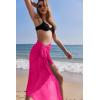 image:imageEkouaer Women Sarong Swimsuit Coverups Chiffon Long Bikini Wraps Sheer Beach Bathing Suit Cover UpRose Redblack