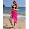 image:imageEkouaer Women Sarong Swimsuit Coverups Chiffon Long Bikini Wraps Sheer Beach Bathing Suit Cover UpRose Redblack