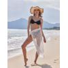 image:imageEkouaer Women Sarong Swimsuit Coverups Chiffon Long Bikini Wraps Sheer Beach Bathing Suit Cover UpSwiss Dotblack and White