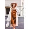 image:imageEkouaer Women Satin Sleep Shirt Long Sleeve Nightgown Button Down Nightshirt Silk Sleepwear Soft Pajama Dress Sleep DressBrown