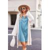 image:imageEkouaer Women Satin Sleep Shirt Long Sleeve Nightgown Button Down Nightshirt Silk Sleepwear Soft Pajama Dress Sleep DressLight Blue
