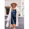 image:imageEkouaer Women Satin Sleep Shirt Long Sleeve Nightgown Button Down Nightshirt Silk Sleepwear Soft Pajama Dress Sleep DressNavy Blue