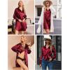 image:imageEkouaer Women Satin Sleep Shirt Long Sleeve Nightgown Button Down Nightshirt Silk Sleepwear Soft Pajama Dress Sleep DressWine Red