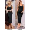 image:imageEkouaer Women Tank Maternity Dress Sleeveless Ribbed Knit Pregnancy Dresses Round Neck Pregnant LoungewearBlack