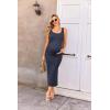 image:imageEkouaer Women Tank Maternity Dress Sleeveless Ribbed Knit Pregnancy Dresses Round Neck Pregnant LoungewearDeep Grey