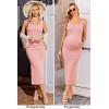 image:imageEkouaer Women Tank Maternity Dress Sleeveless Ribbed Knit Pregnancy Dresses Round Neck Pregnant LoungewearDirty Pink