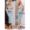 image:imageEkouaer Women Tank Maternity Dress Sleeveless Ribbed Knit Pregnancy Dresses Round Neck Pregnant LoungewearLight Blue