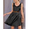 image:imageEkouaer Womens 2 Pack Satin Silk Nightgown Sleeveless Sleep Dress V Neck Nightshirt Soft Tank Pleated NightdressBlackGreen