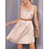 image:imageEkouaer Womens 2 Pack Satin Silk Nightgown Sleeveless Sleep Dress V Neck Nightshirt Soft Tank Pleated NightdressChampagneGreen