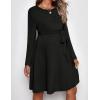 image:imageEkouaer Womens Maternity Dress Rib Knit Long Sleeve Pregnancy Dresses Crewneck Pregnant Clothes with BeltBlack