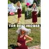 image:imageEkouaer Womens Maternity Dress Rib Knit Sleeveless Tank Side Slit Bodycon Dresses Pregnancy Clothes SXXLBurgundy
