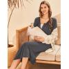image:imageEkouaer Womens Maternity Nightgown for Hospital Pregnancy Long Nightgowns Nursing Night Gown for BreastfeedingDark Grey