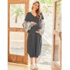 image:imageEkouaer Womens Maternity Nightgown for Hospital Pregnancy Long Nightgowns Nursing Night Gown for BreastfeedingDark Grey