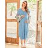 image:imageEkouaer Womens Maternity Nightgown for Hospital Pregnancy Long Nightgowns Nursing Night Gown for BreastfeedingLight Blue White Floral