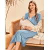 image:imageEkouaer Womens Maternity Nightgown for Hospital Pregnancy Long Nightgowns Nursing Night Gown for BreastfeedingLight Blue White Floral