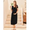 image:imageEkouaer Womens Maternity Nightgown for Hospital Pregnancy Long Nightgowns Nursing Night Gown for BreastfeedingNavy Blue
