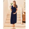 image:imageEkouaer Womens Maternity Nightgown for Hospital Pregnancy Long Nightgowns Nursing Night Gown for BreastfeedingNavy Blue