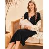 image:imageEkouaer Womens Maternity Nightgown for Hospital Pregnancy Long Nightgowns Nursing Night Gown for BreastfeedingNavy Blue