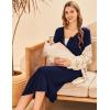 image:imageEkouaer Womens Maternity Nightgown for Hospital Pregnancy Long Nightgowns Nursing Night Gown for BreastfeedingNavy Blue