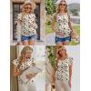 image:imageEkouaer Womens Maternity Shirts 3 Packs Flying Short Sleeve Pregnancy Tops Side Ruched Tunic Blouse Mama Clothes SXXLBlack  Brown  Floral Beige3pcs