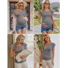 image:imageEkouaer Womens Maternity Shirts 3 Packs Flying Short Sleeve Pregnancy Tops Side Ruched Tunic Blouse Mama Clothes SXXLBlack  Grey  Wine Red3pcs
