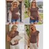 image:imageEkouaer Womens Maternity Shirts 3 Packs Flying Short Sleeve Pregnancy Tops Side Ruched Tunic Blouse Mama Clothes SXXLBlack  White  Brown3pcs
